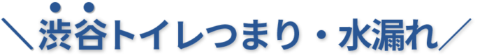 24時間受付け！渋谷区のトイレつまり・水漏れ修理実績No,1！