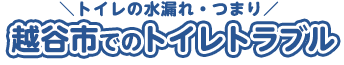 越谷でのトイレトラブル