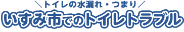 いすみでのトイレトラブル