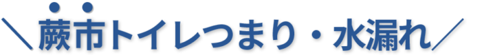 24時間受付け!蕨市のトイレつまり・水漏れ修理実績No,1!